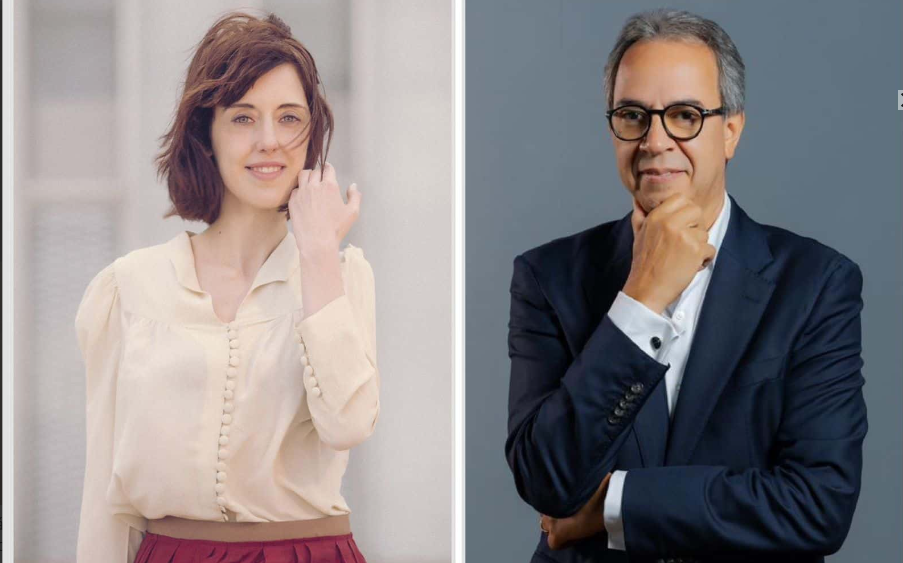 Irene Vallejo y José Mármol. Foto suministrada el Festuval Mar de Palabras